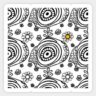 Abstract Daisy Floral Pattern Sticker